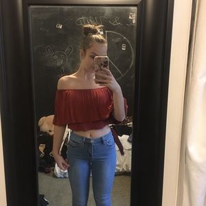 red crop top